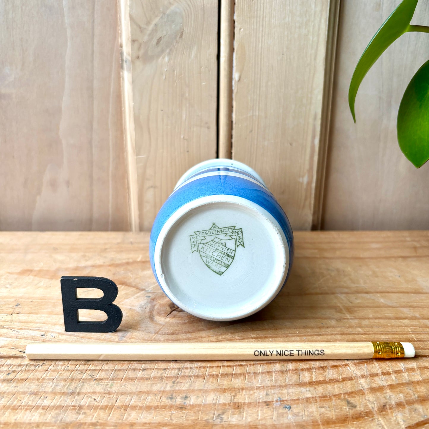 Vintage TG Green Blue and White Salt Shaker, Sugar Shaker