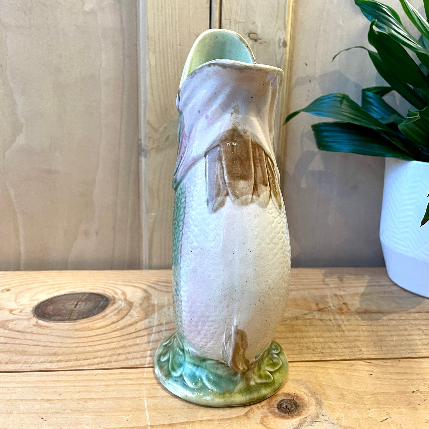Antique Majolica Gluggle Jug