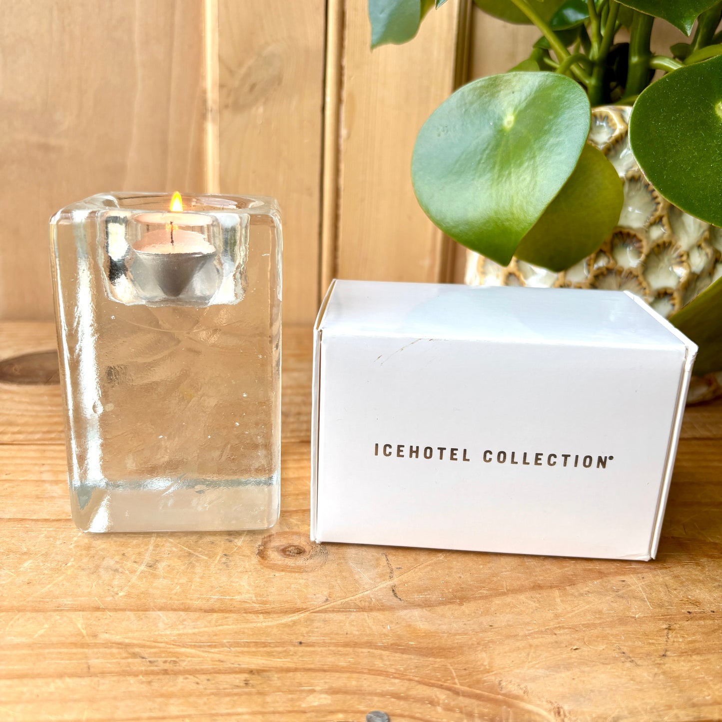 Vintage "Icehotel" Crystal Tealight Holder