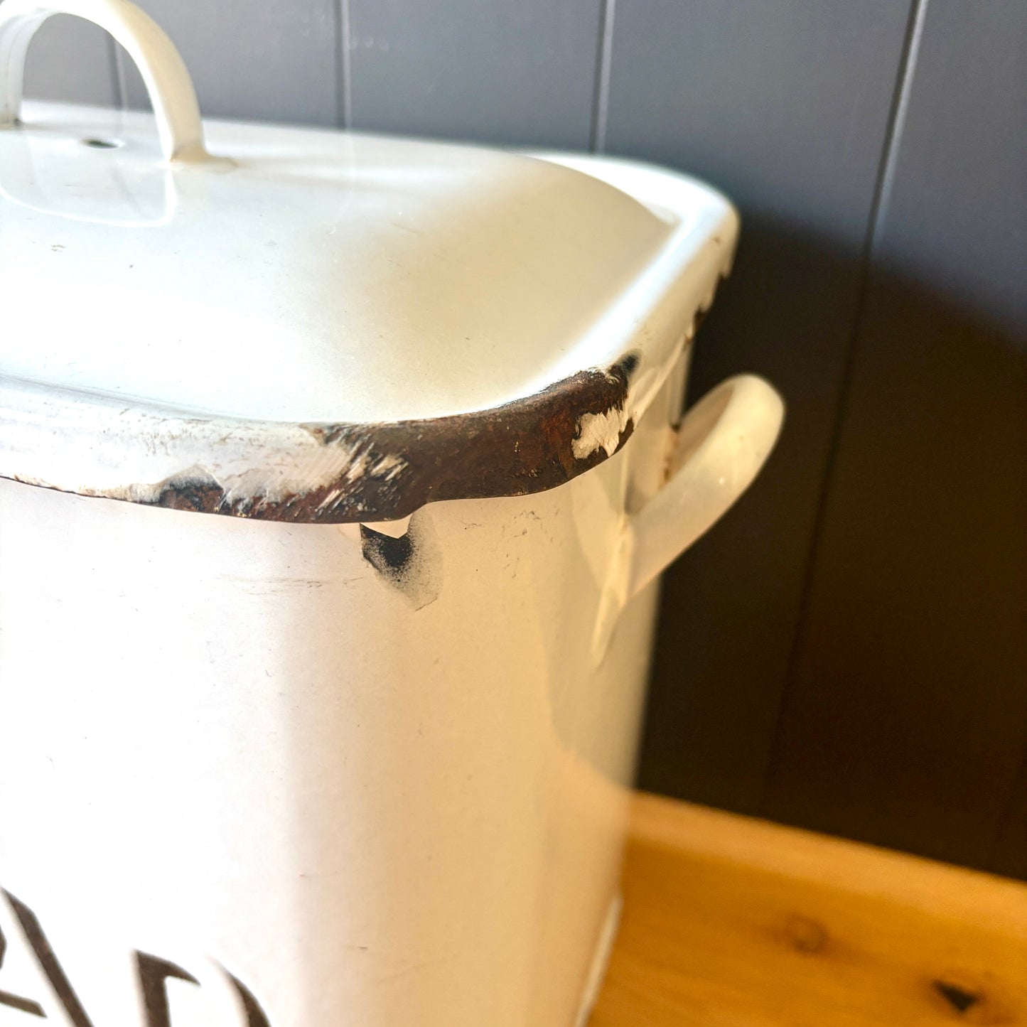 Vintage Enamel Bread Bin