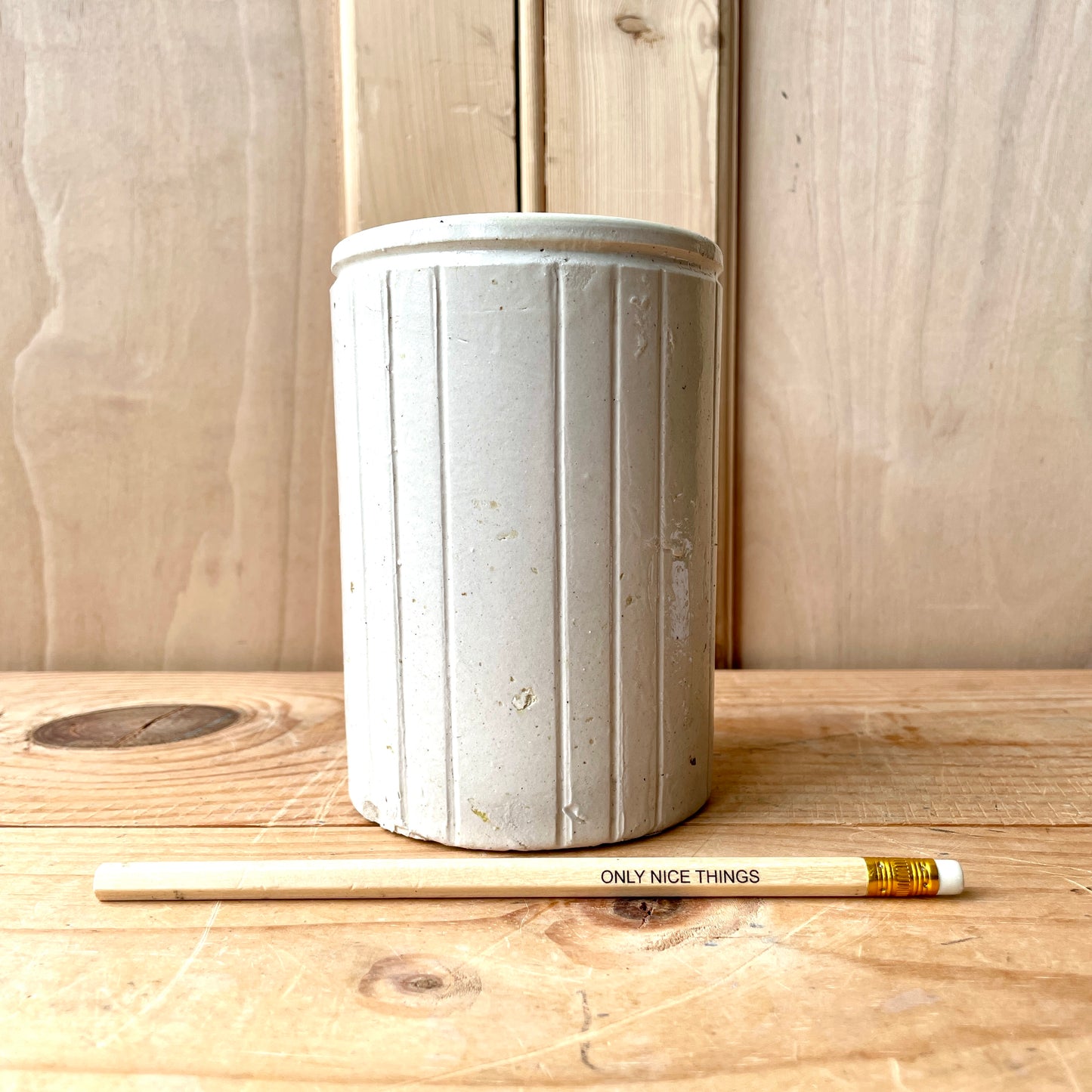Vintage large cream stoneware jars
