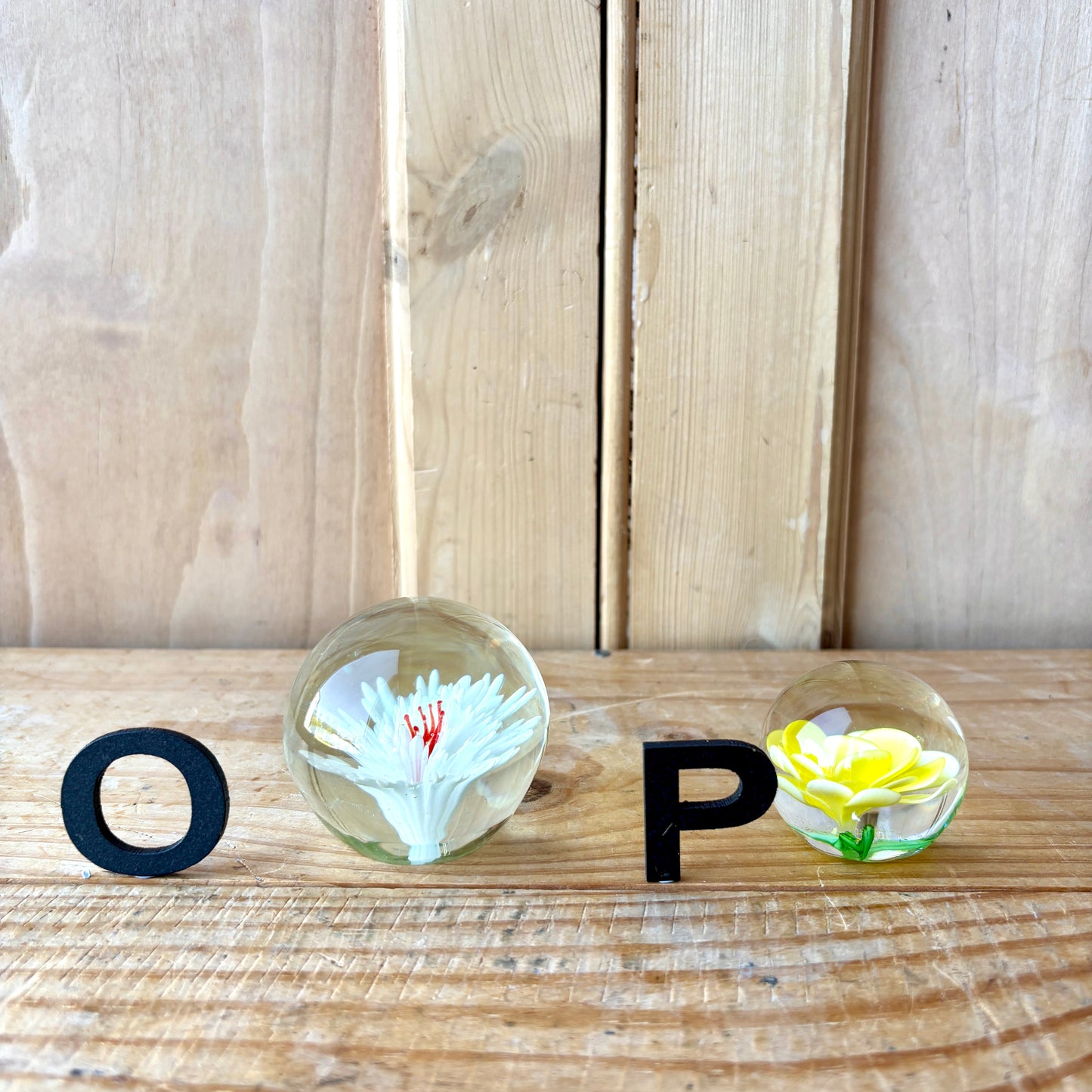 Vintage handblown glass paperweights