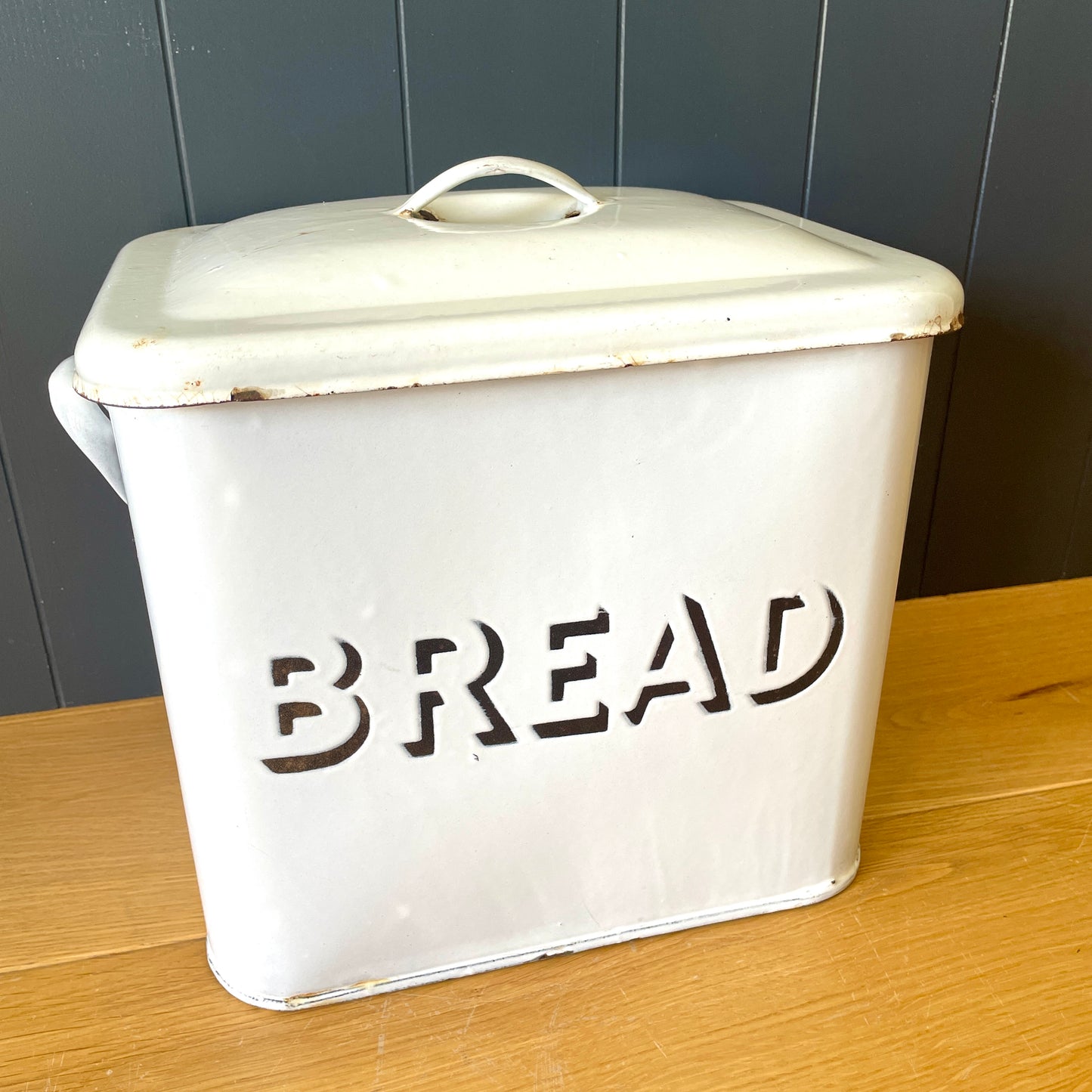 Vintage Enamel Bread Bin
