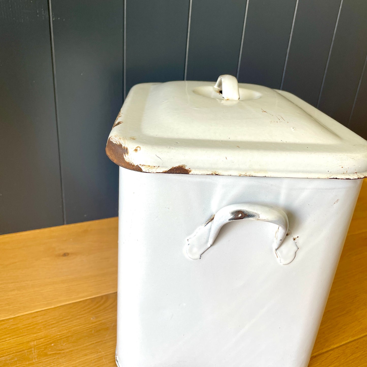 Vintage Enamel Bread Bin
