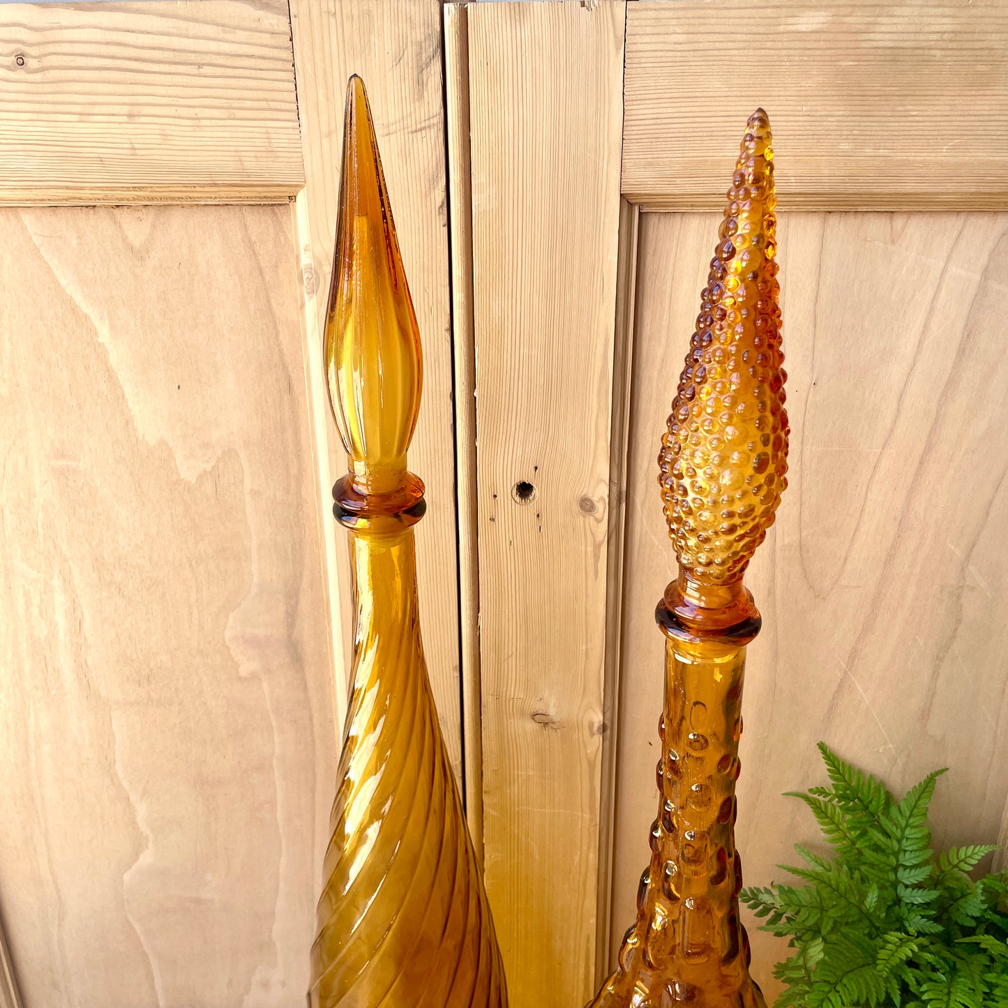 Empoli Amber Glass Genie Bottles