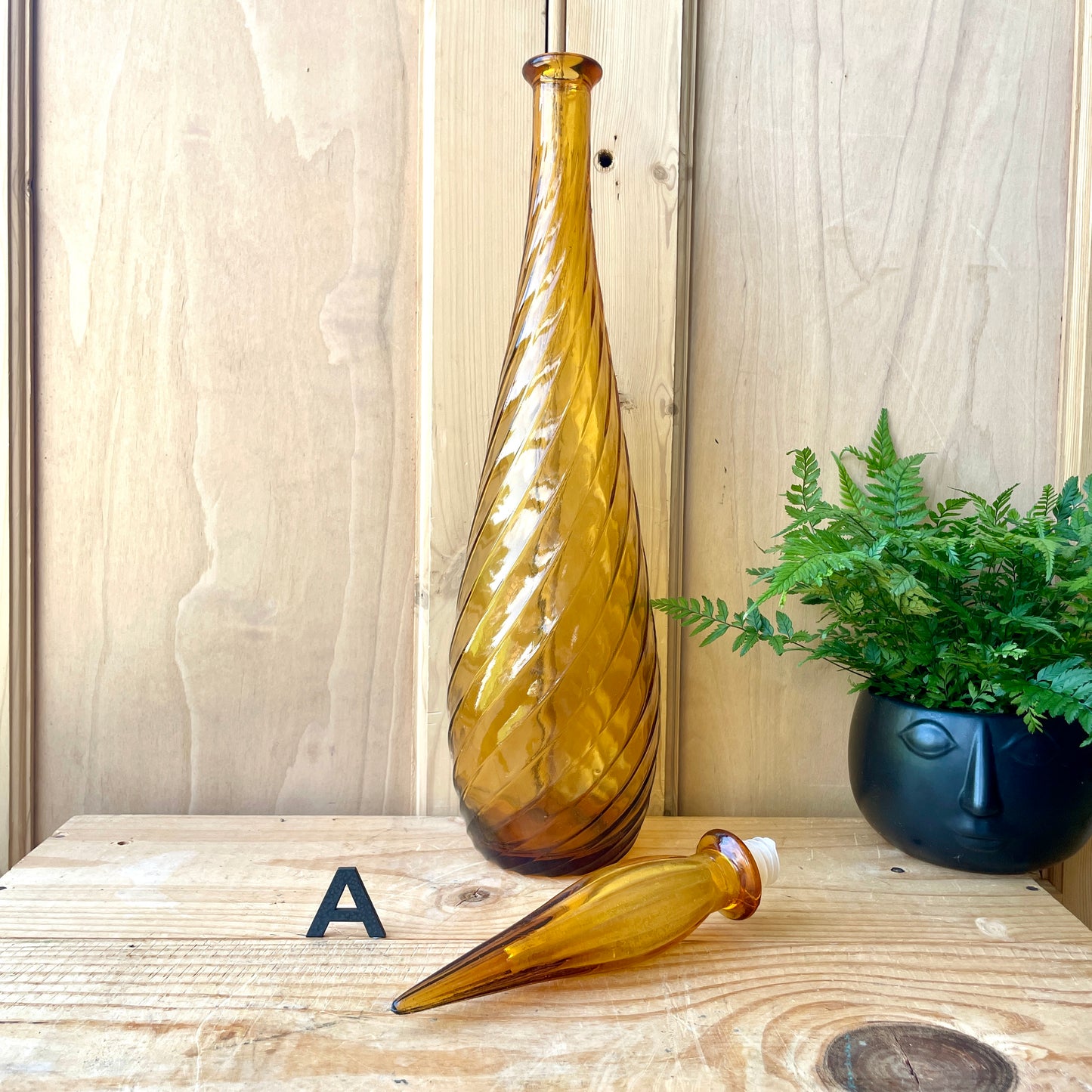 Empoli Amber Glass Genie Bottles