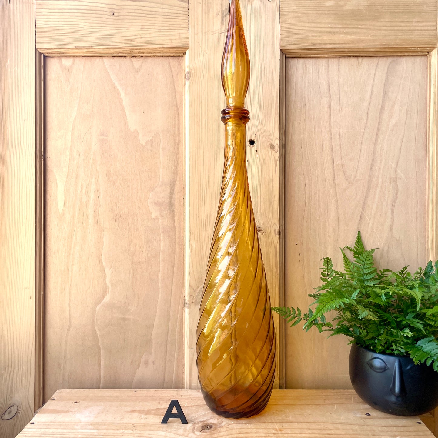 Empoli Amber Glass Genie Bottles