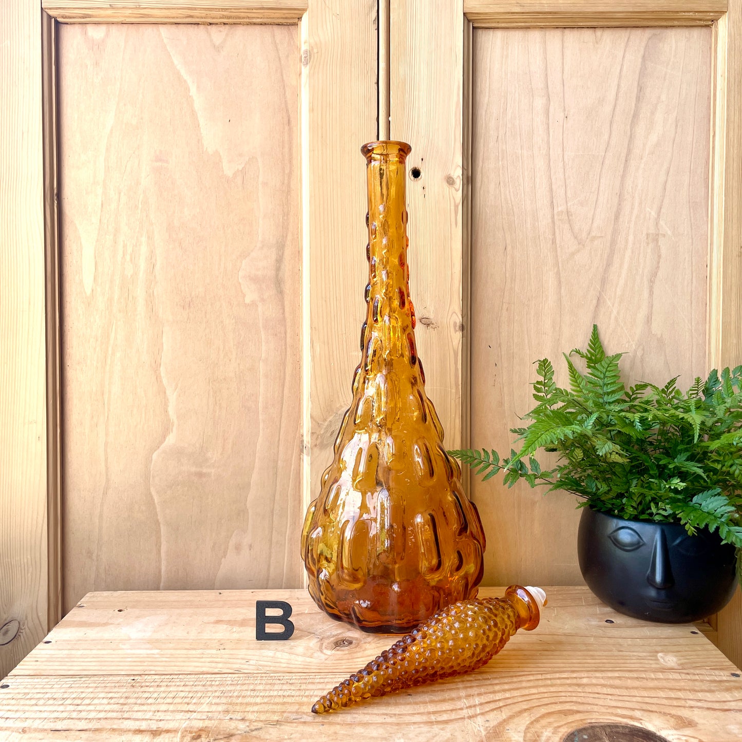 Empoli Amber Glass Genie Bottles