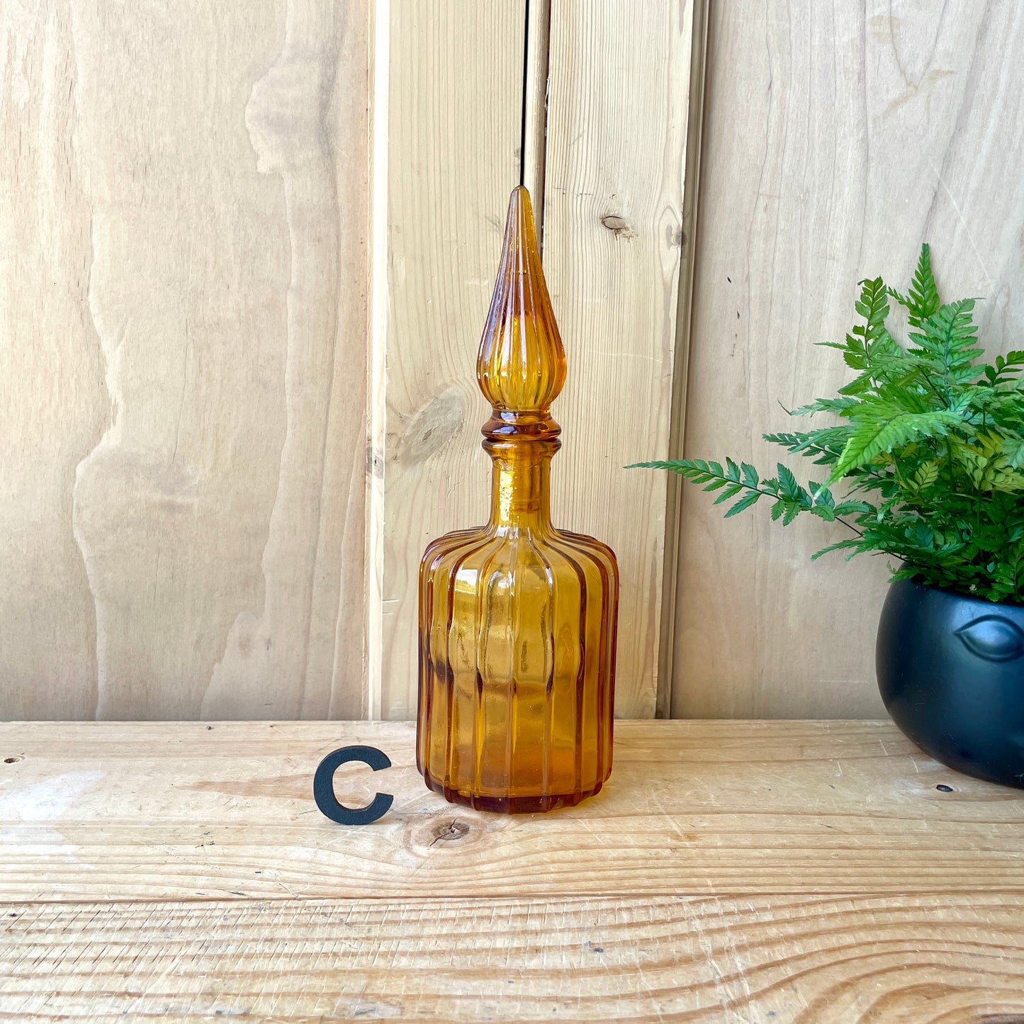 Empoli Amber Glass Genie Bottles