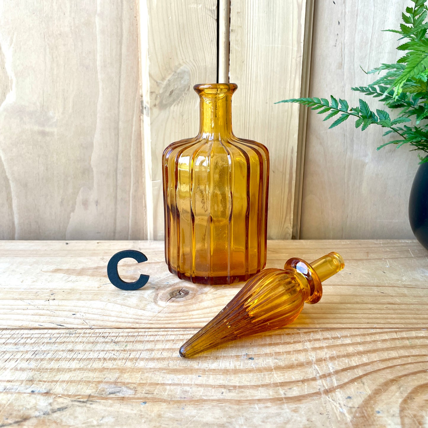 Empoli Amber Glass Genie Bottles
