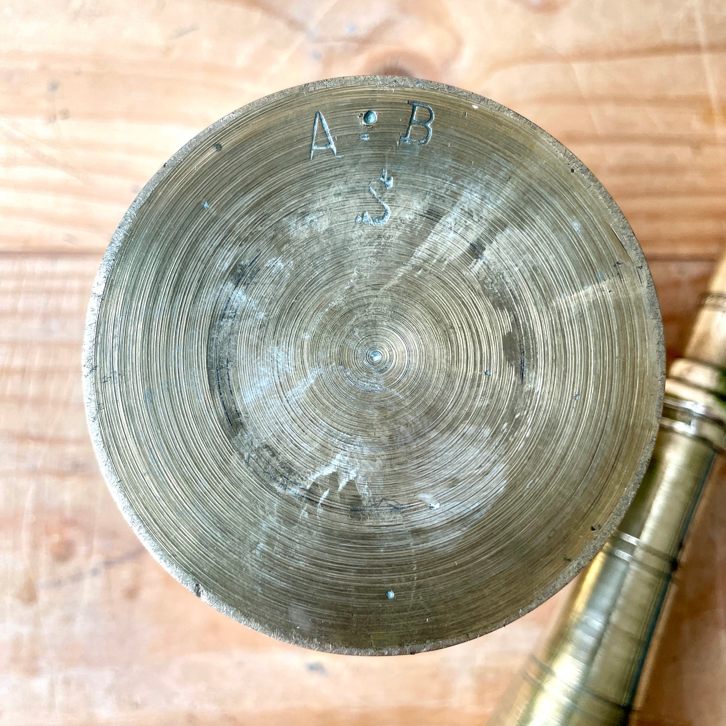 Antique Brass Pestle and Mortar