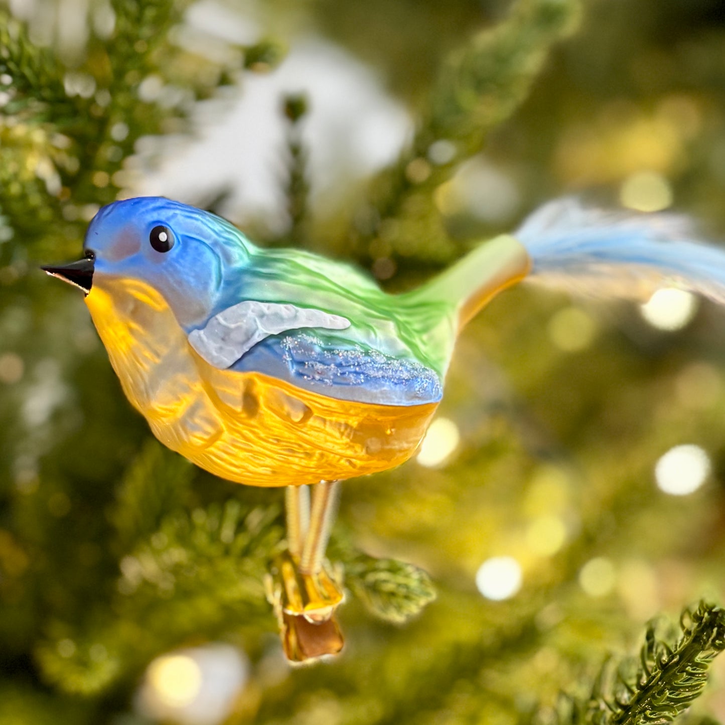 Vintage style Christmas bird baubles