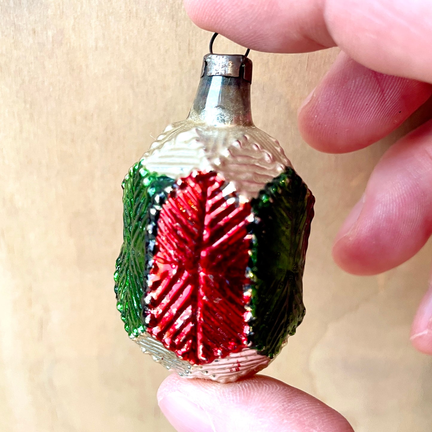 Vintage Small Early Hexagonal Lantern Shaped Bauble