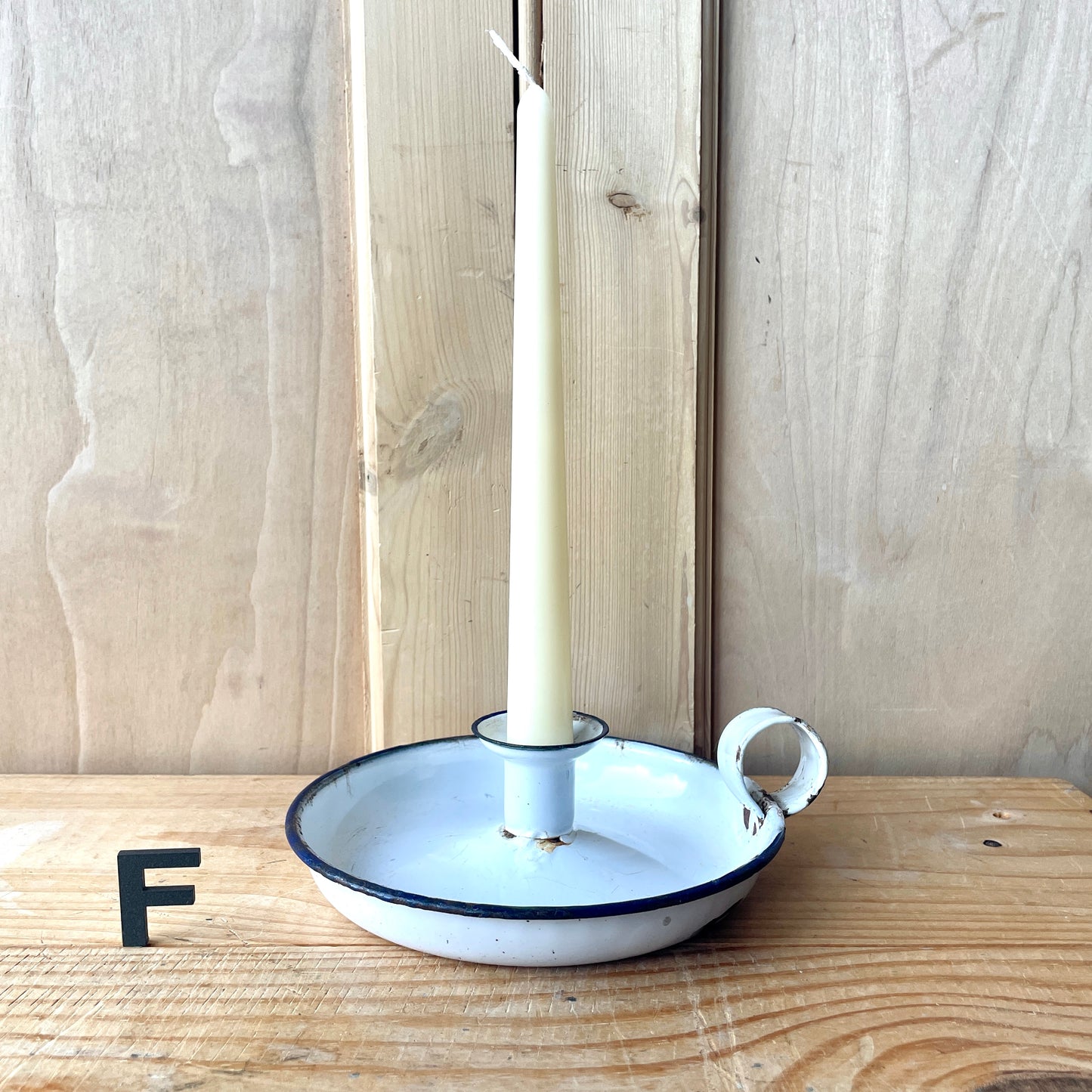 Vintage enamel candle holders