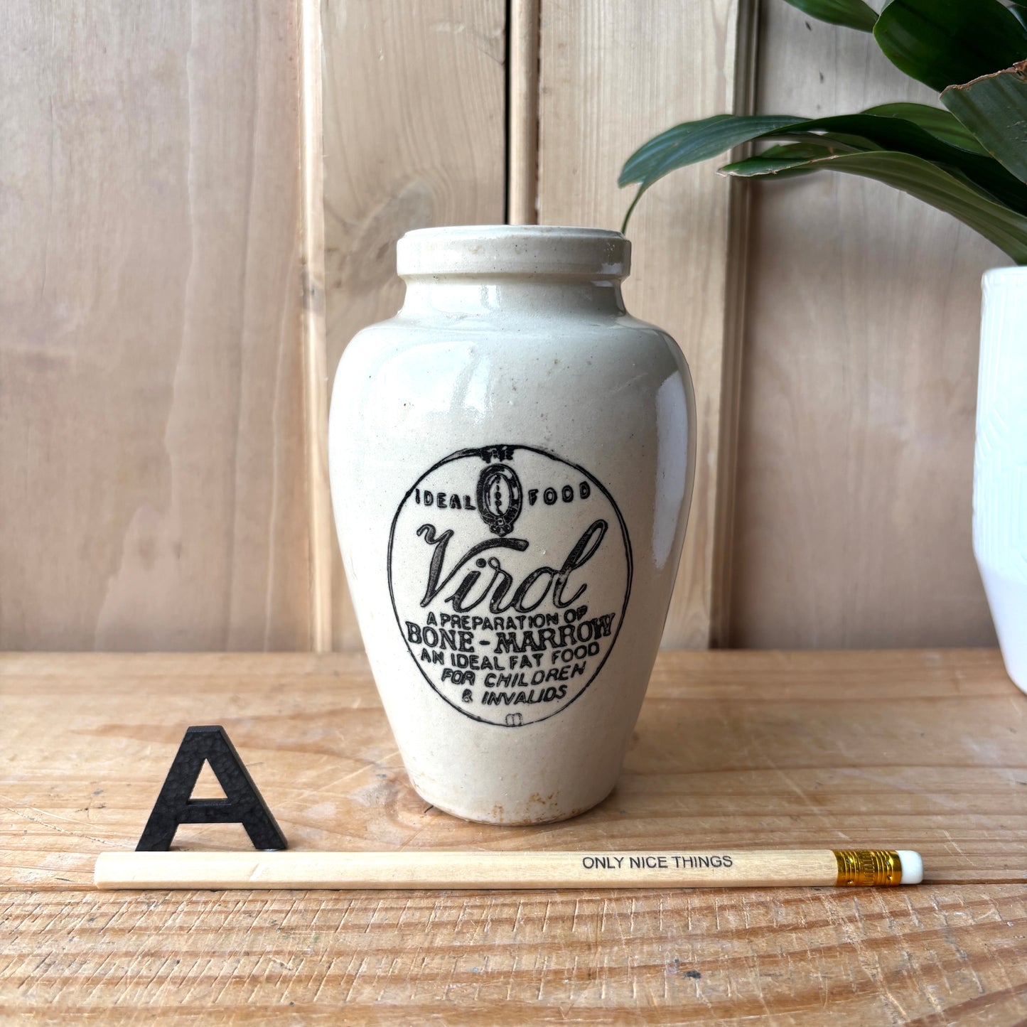 Vintage Virol Stoneware bottles
