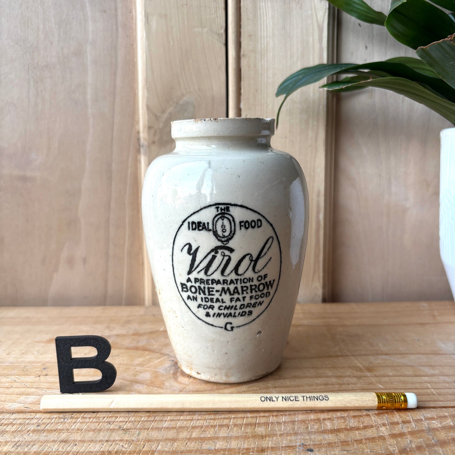 Vintage Virol Stoneware bottles
