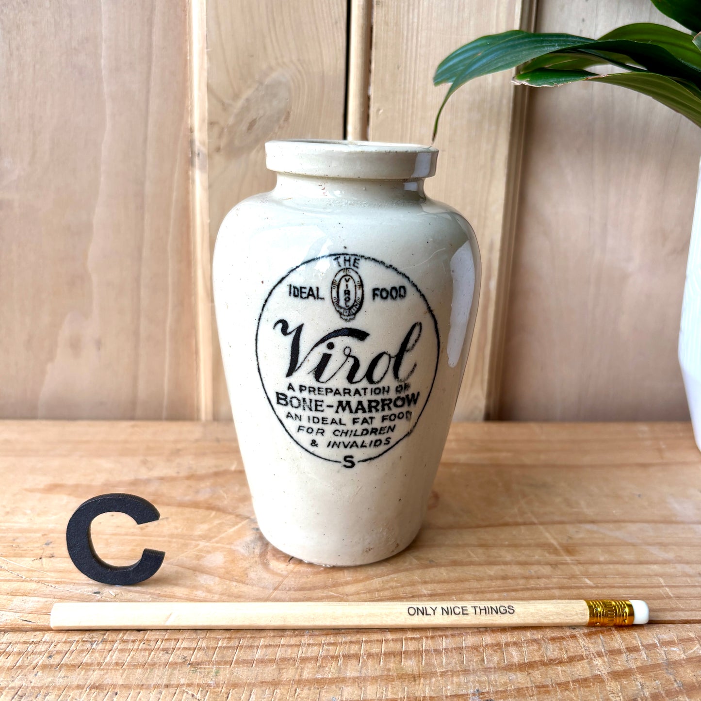 Vintage Virol Stoneware bottles