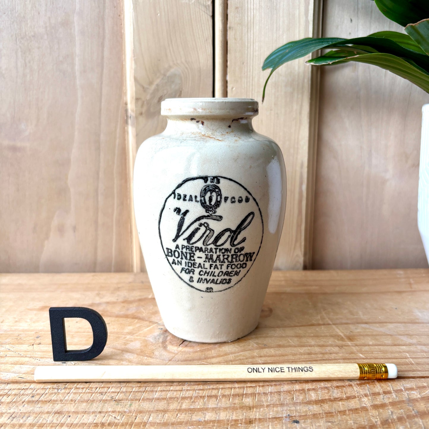 Vintage Virol Stoneware bottles
