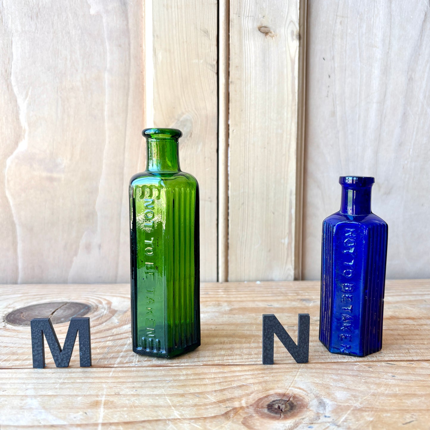 Vintage chemist and poison bottles