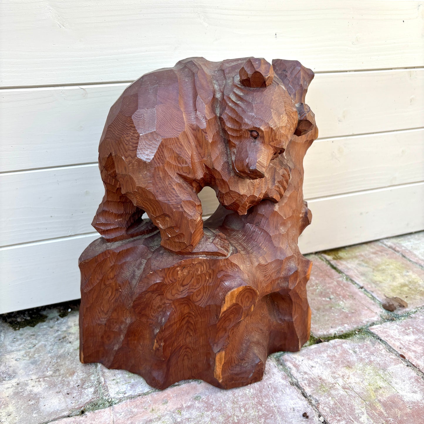 Vintage Signed Wooden Hokkaido Kibori Kuma Bear