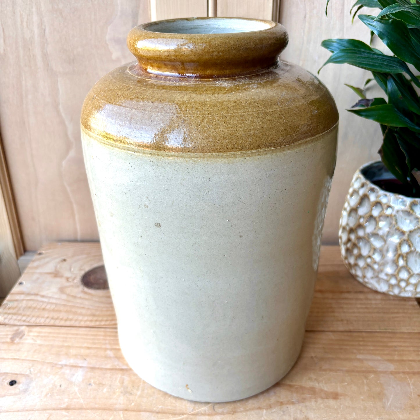 Vintage large stoneware jar