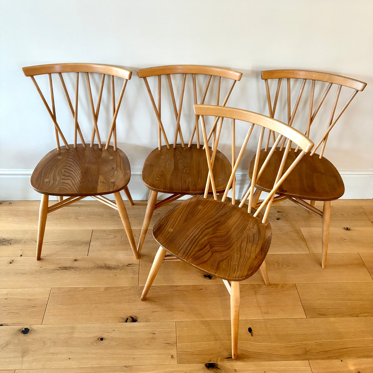 4 x Ercol Windsor Candlestick Dining chairs