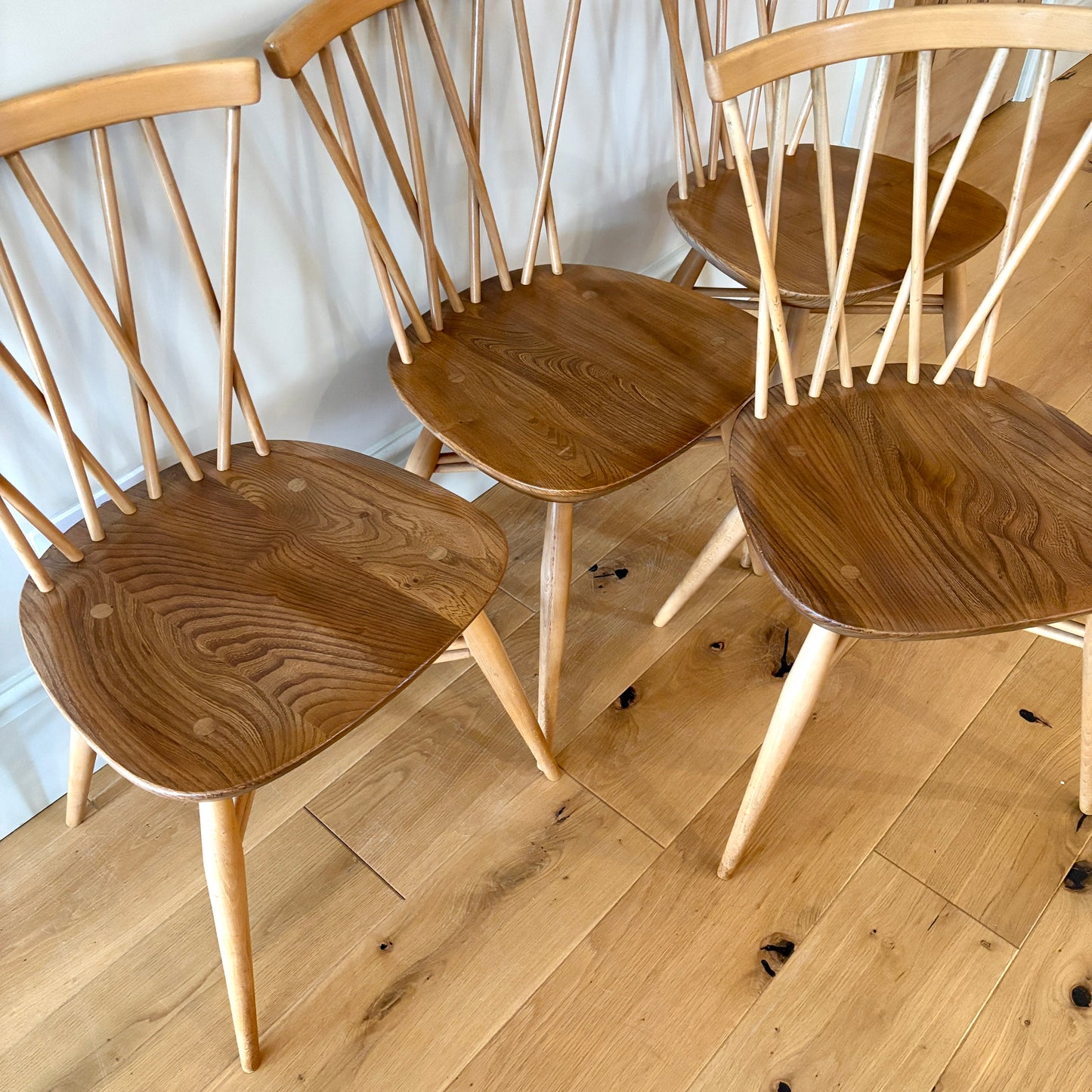 4 x Ercol Windsor Candlestick Dining chairs