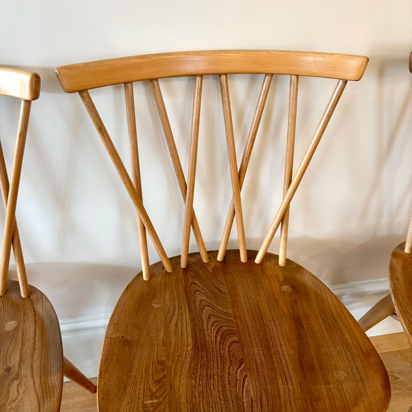 4 x Ercol Windsor Candlestick Dining chairs