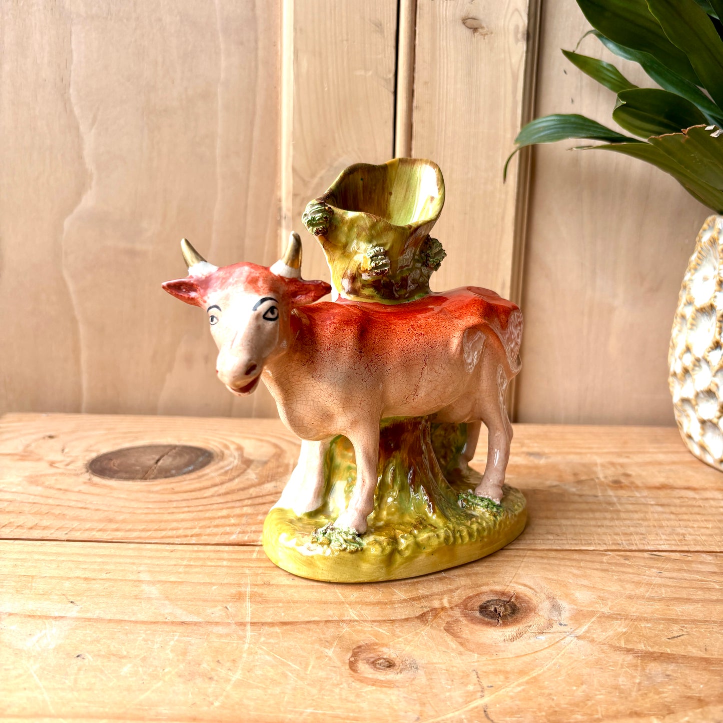 Staffordshire Cow Spill Vase Flat Back