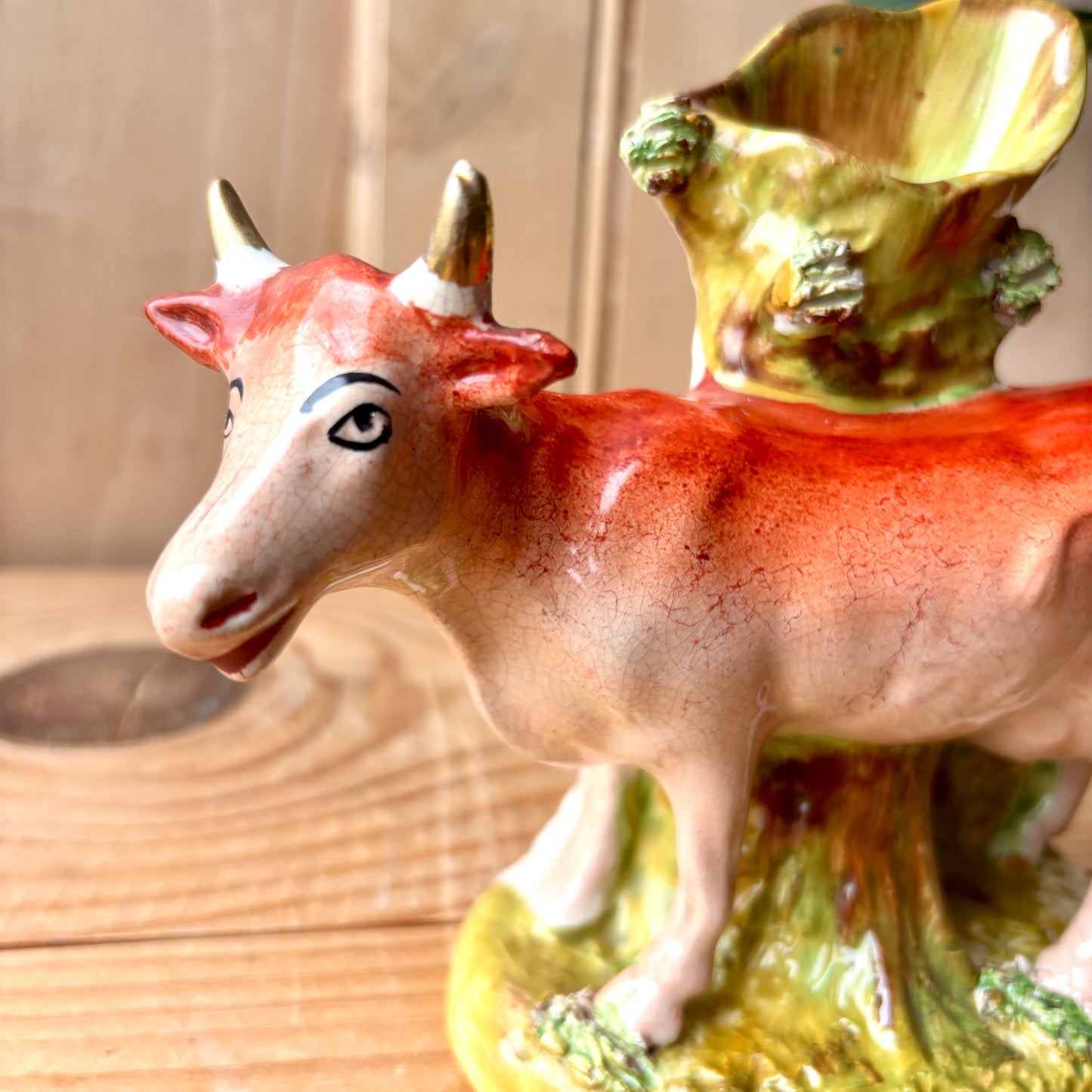 Staffordshire Cow Spill Vase Flat Back
