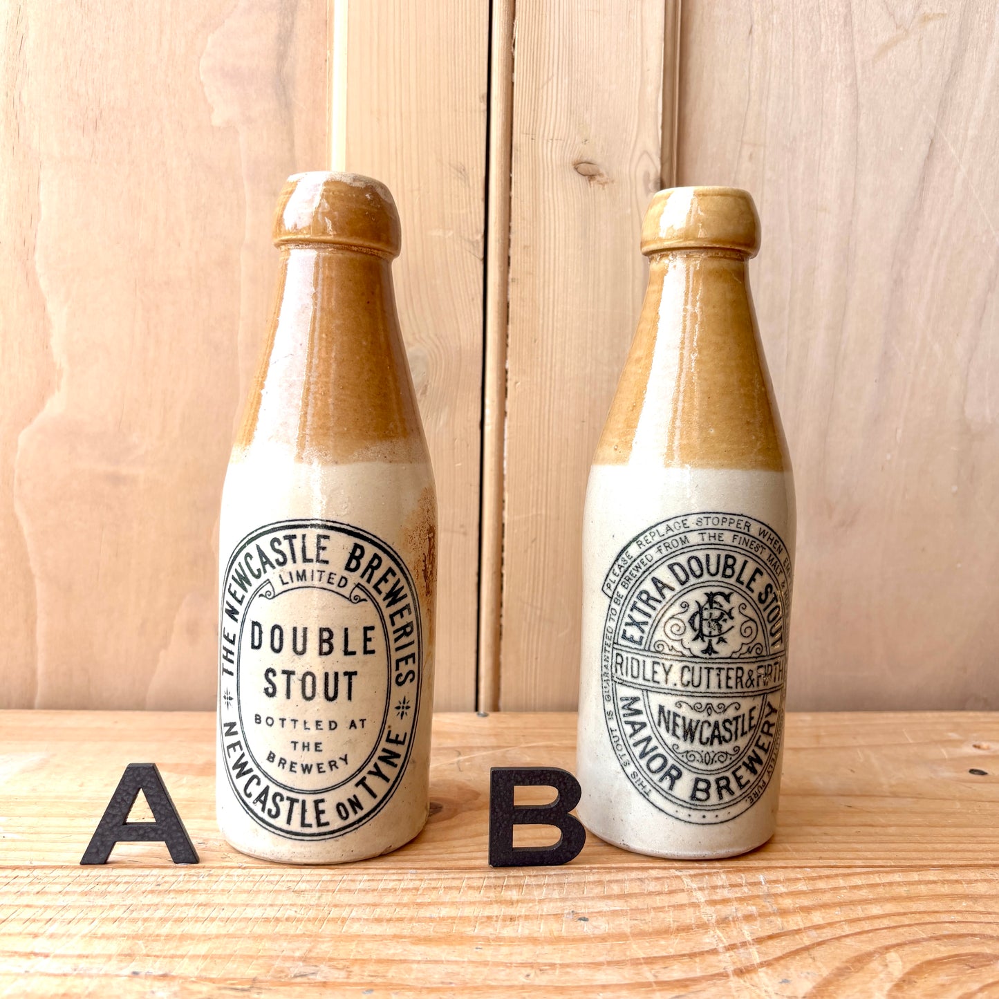 Antique Stone Ginger beer bottles