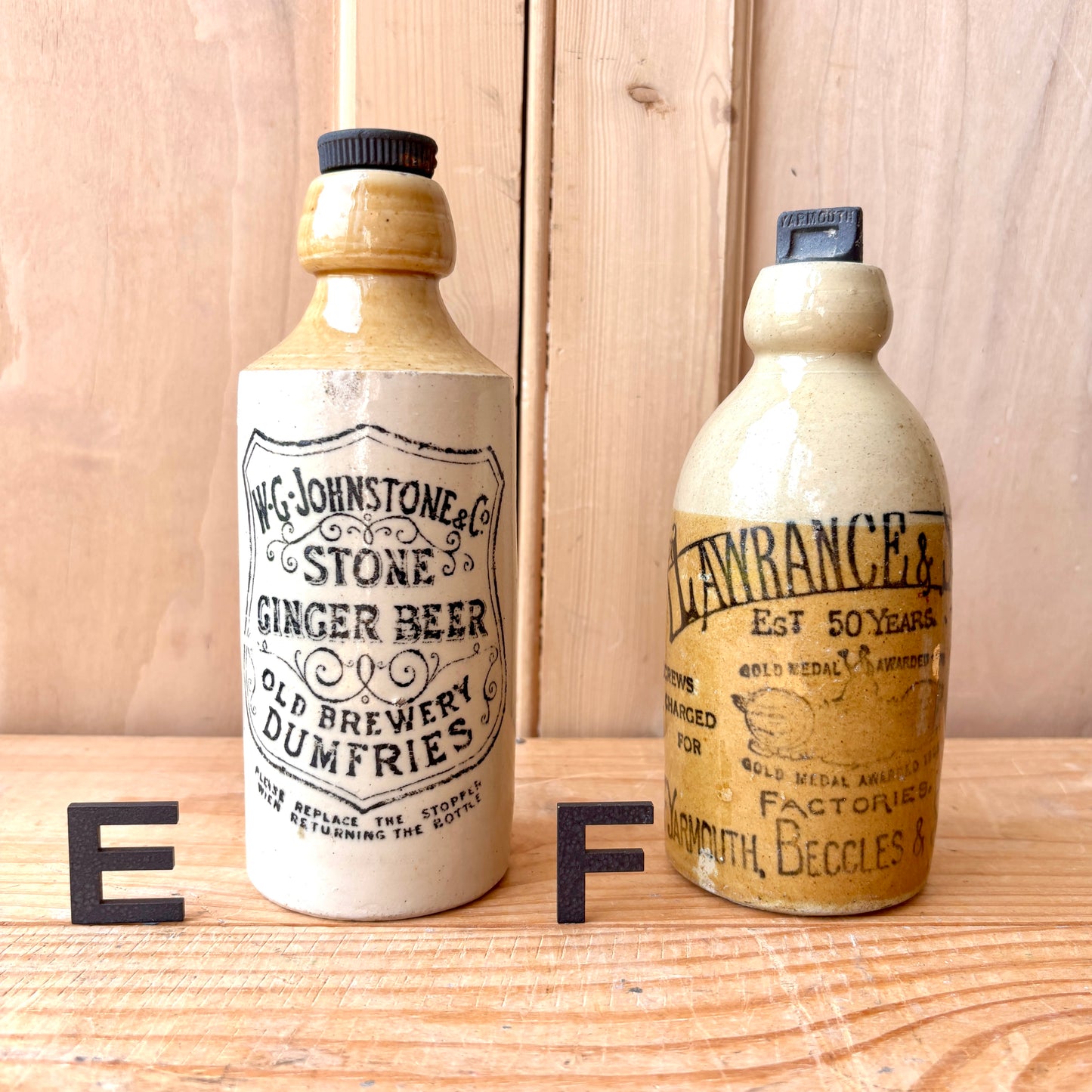 Antique Stone Ginger beer bottles