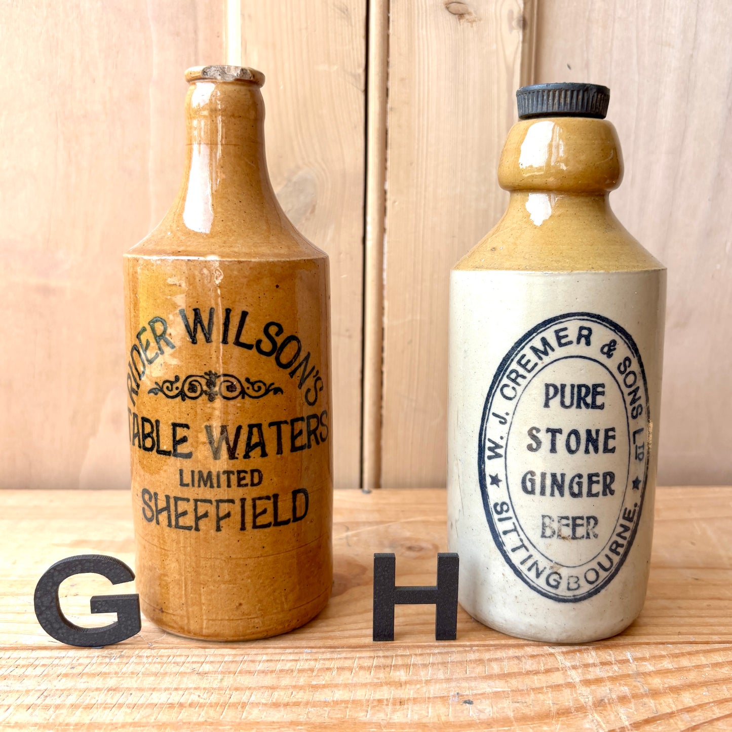 Antique Stone Ginger beer bottles