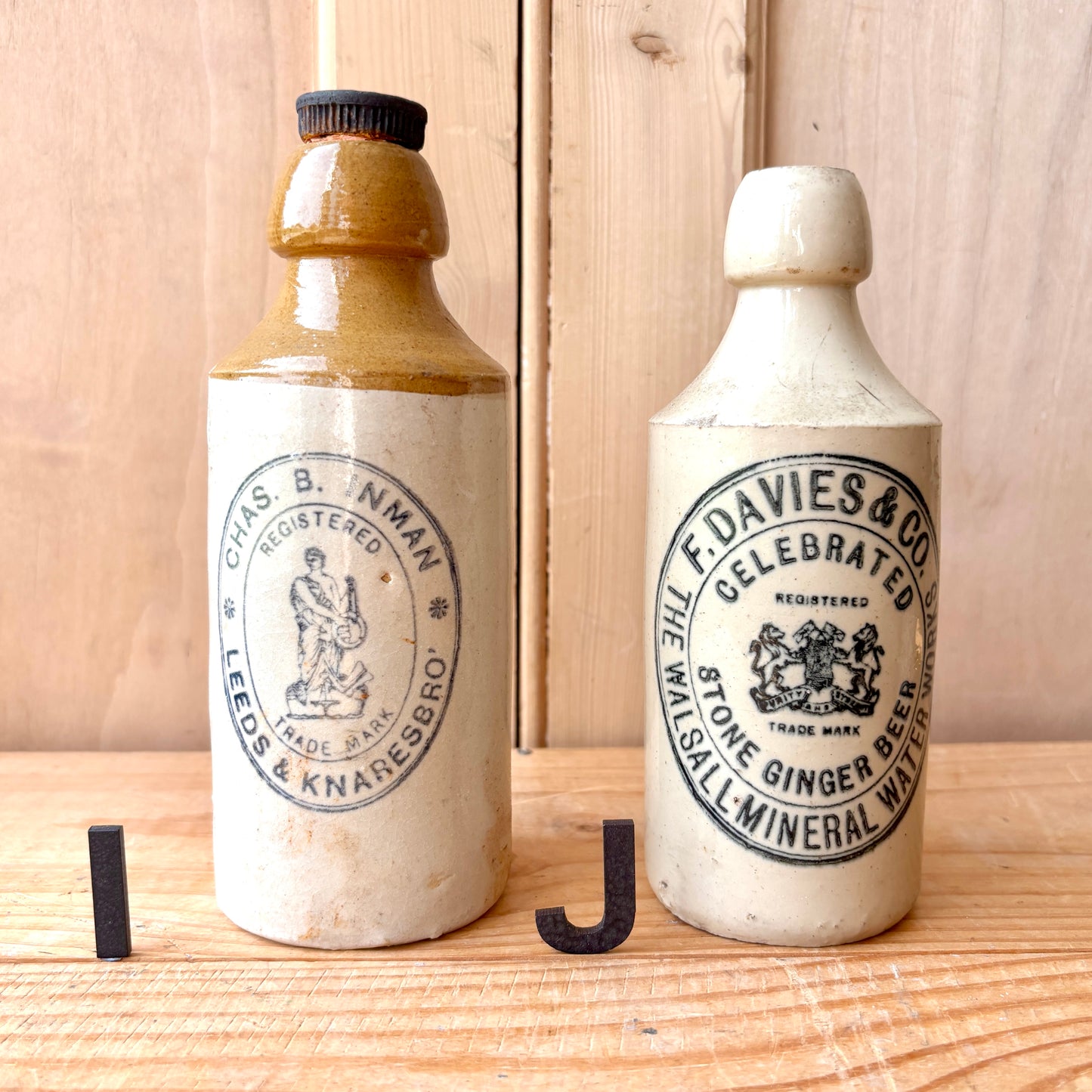 Antique Stone Ginger beer bottles