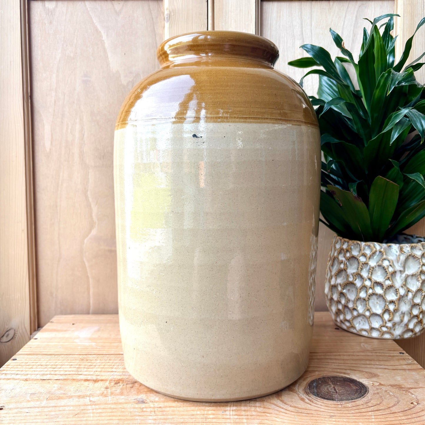 Vintage large stoneware jar