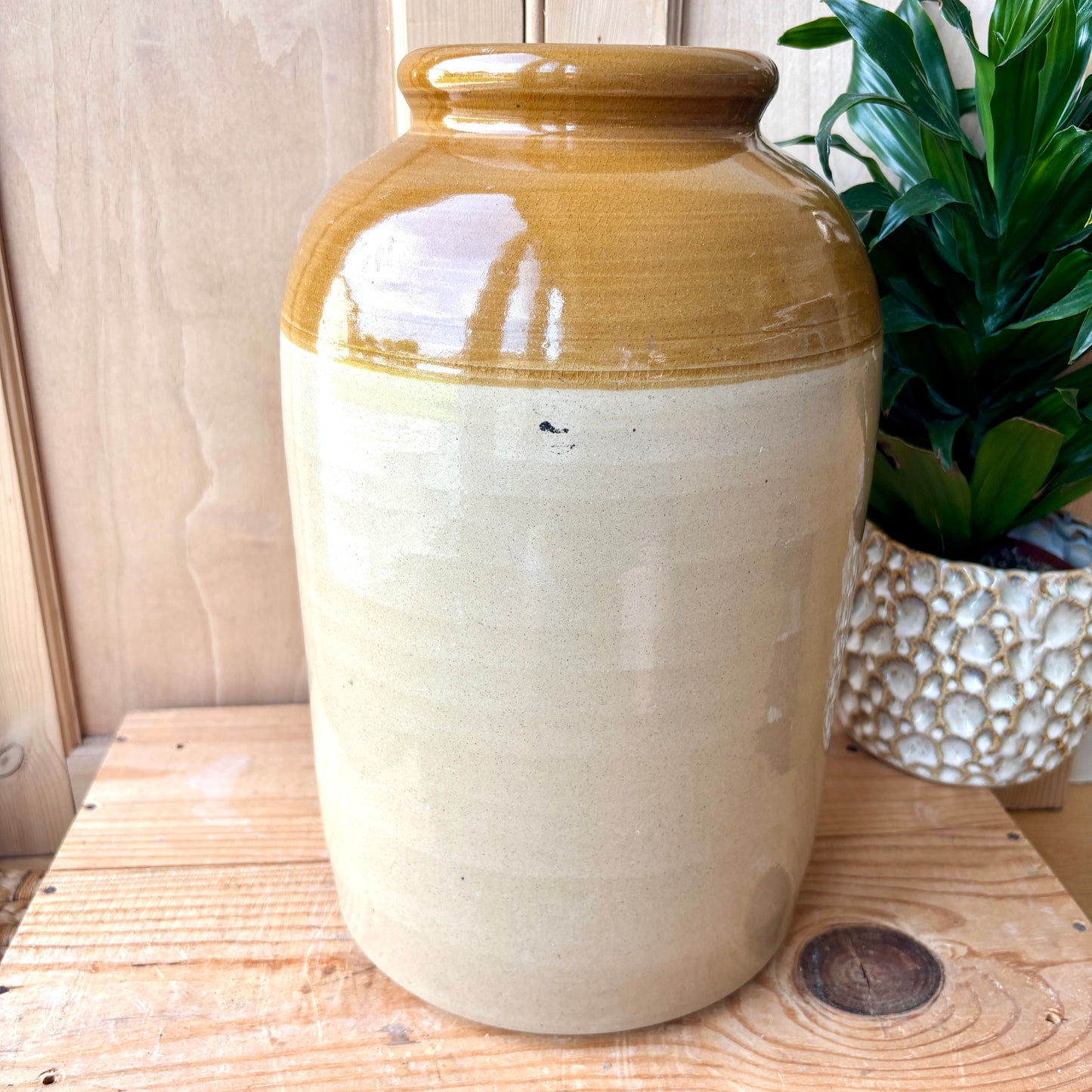 Vintage large stoneware jar