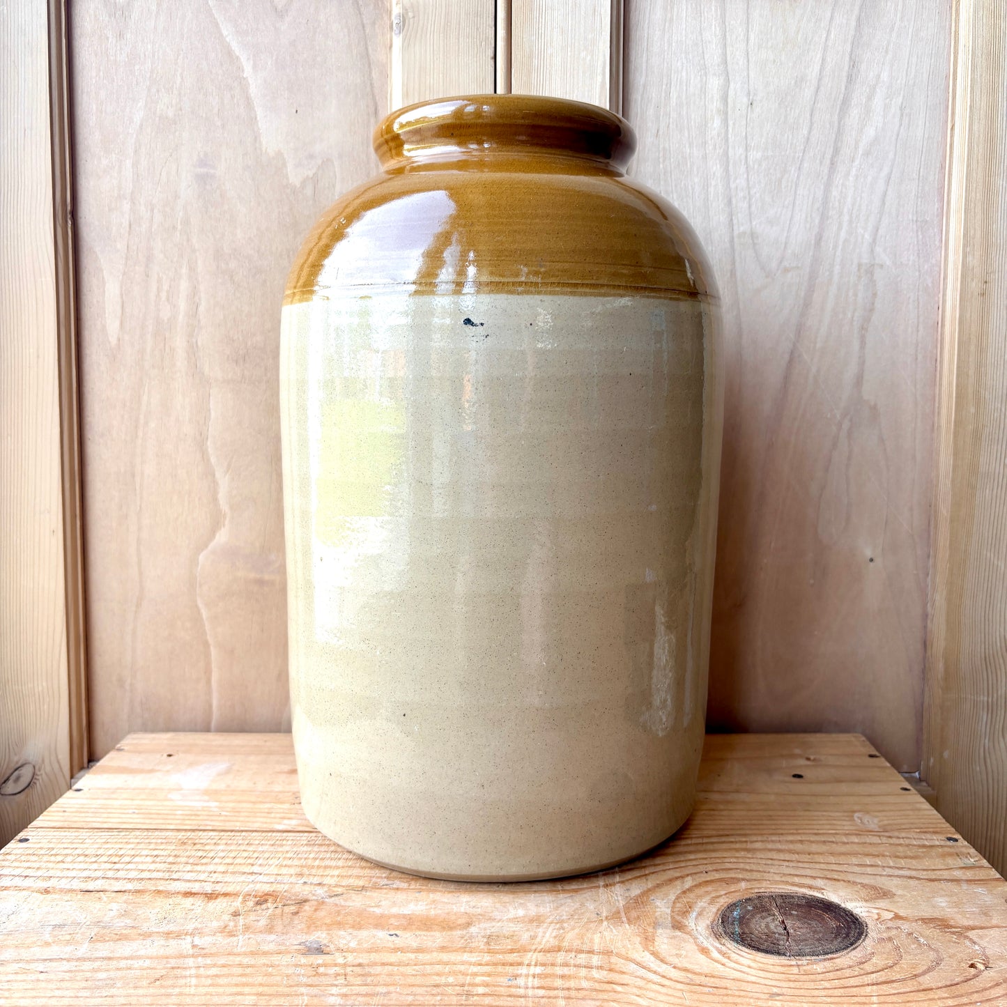 Vintage large stoneware jar