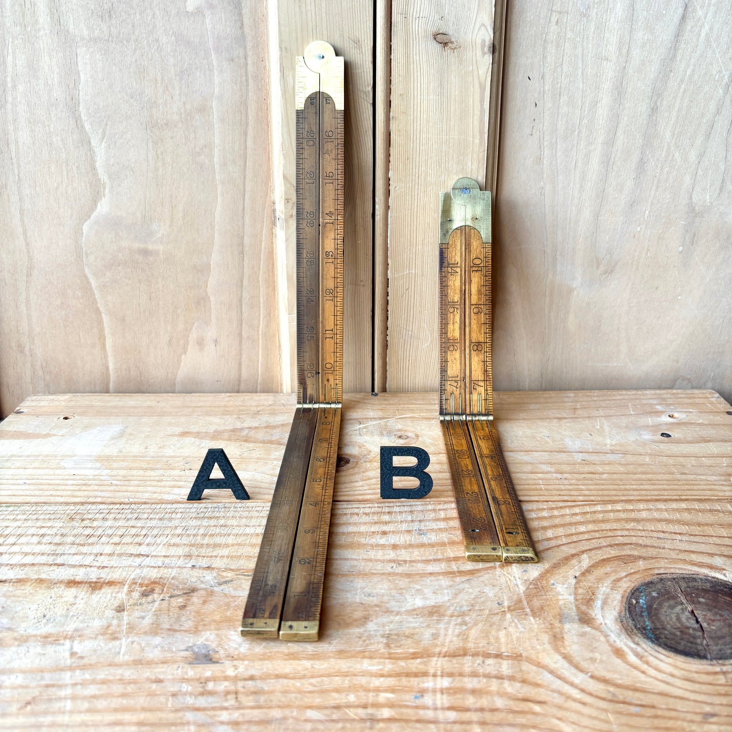 Vintage Folding Boxwood Rules