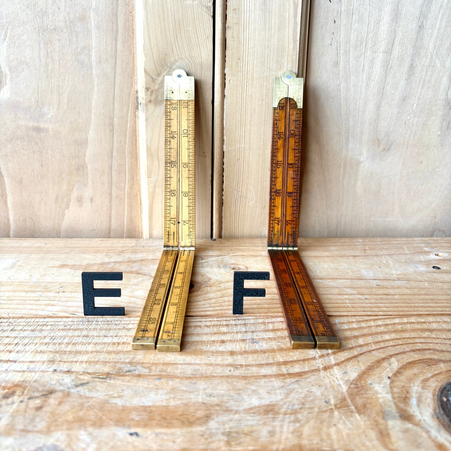 Vintage Folding Boxwood Rules