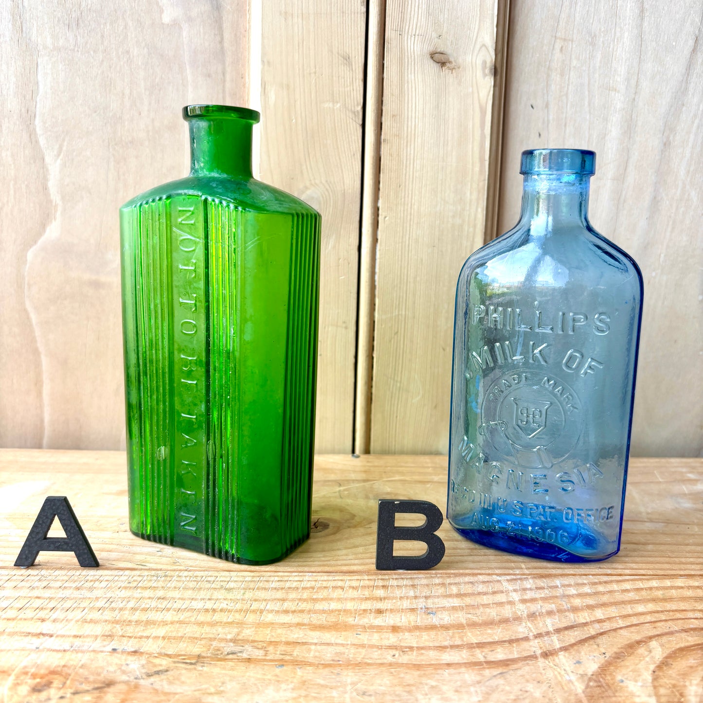 Vintage chemist and poison bottles