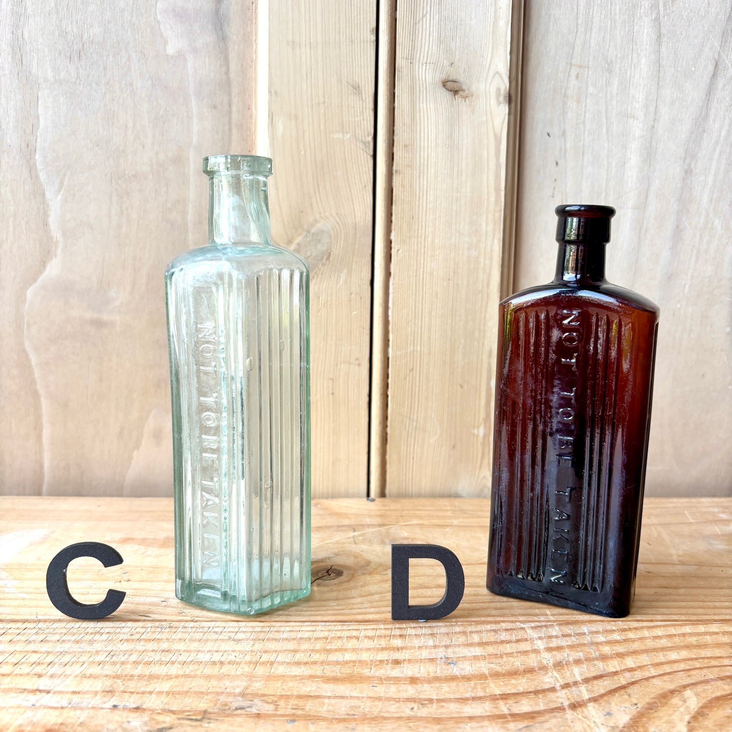 Vintage chemist and poison bottles