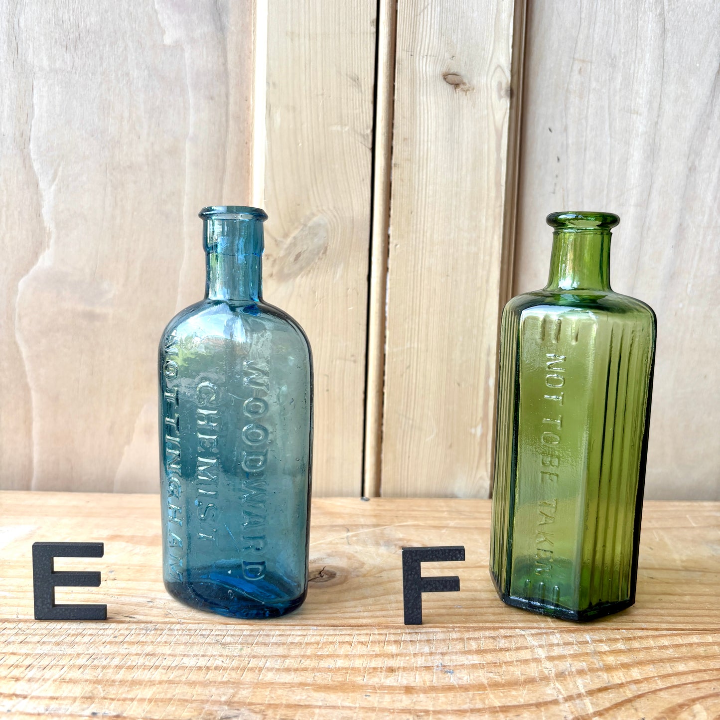 Vintage chemist and poison bottles