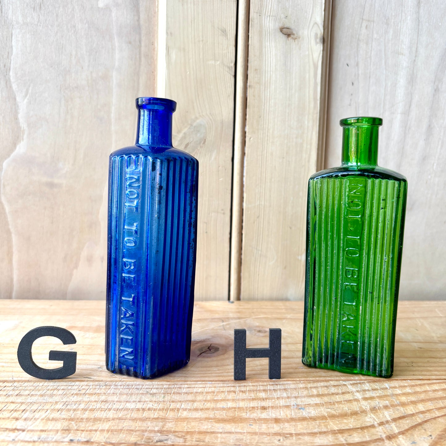Vintage chemist and poison bottles
