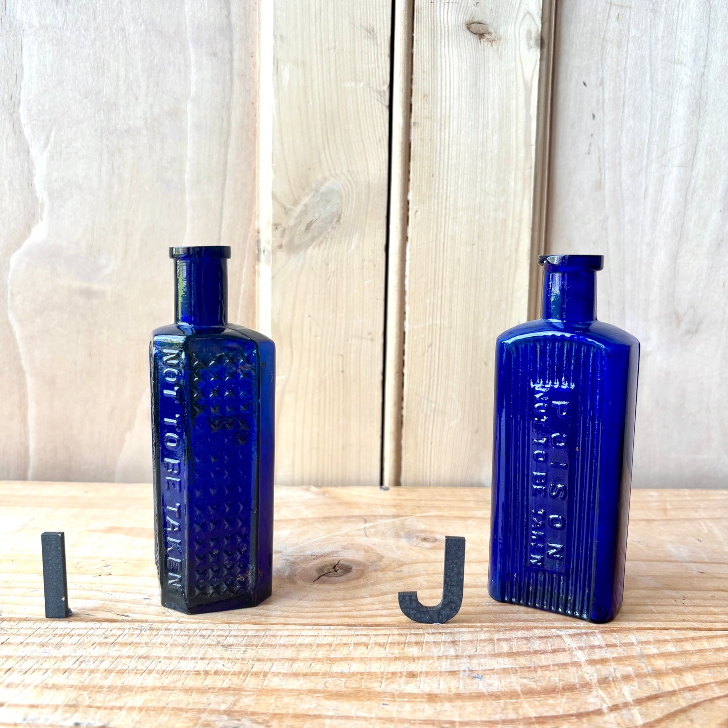 Vintage chemist and poison bottles