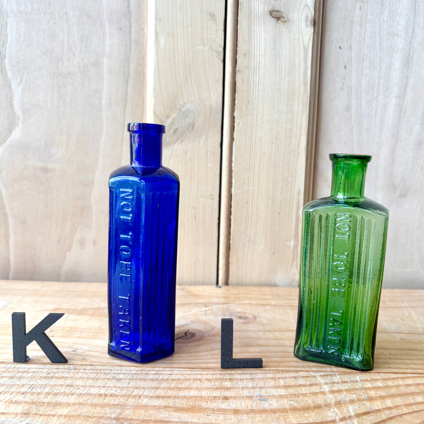 Vintage chemist and poison bottles