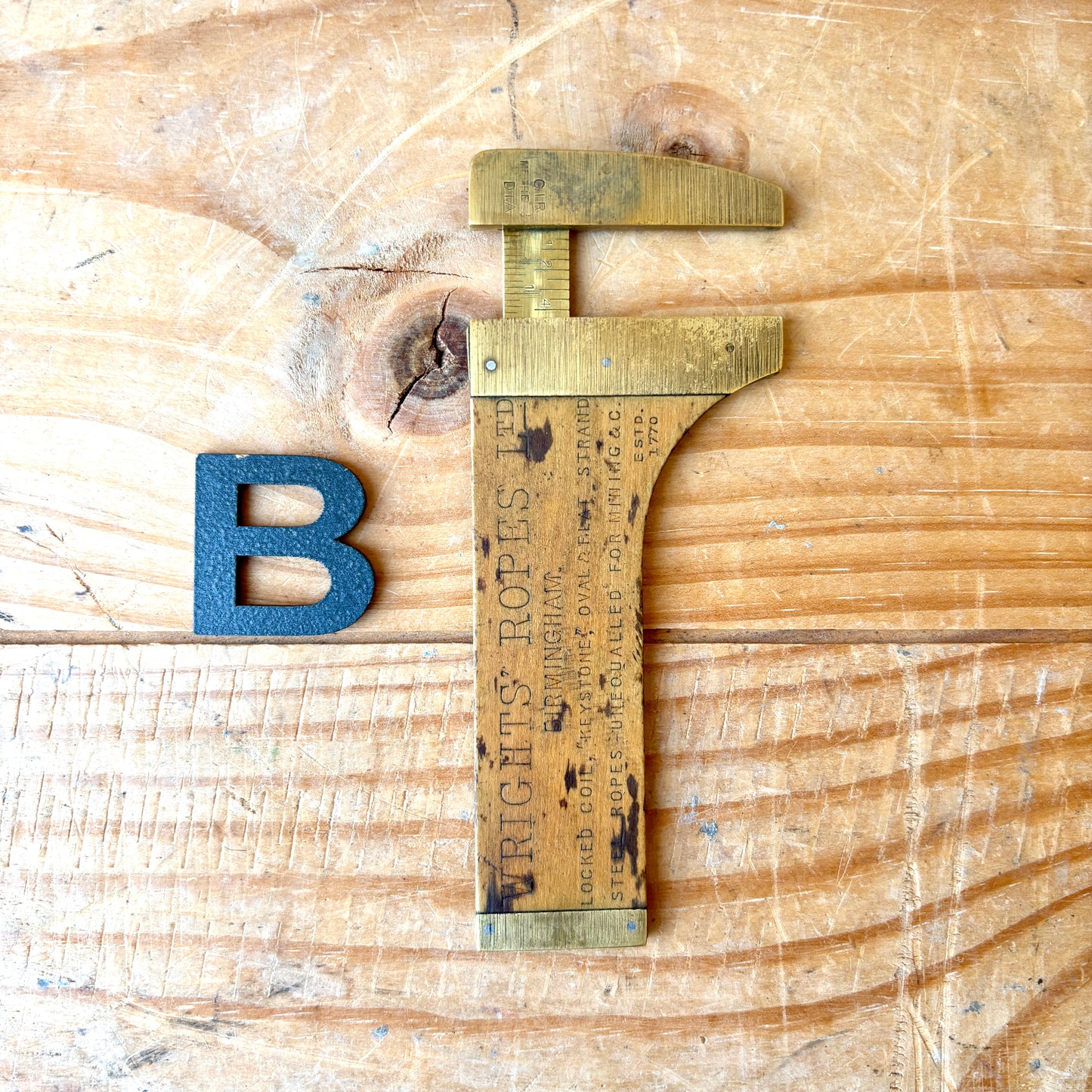 Vintage Boxwood and Brass Calipers