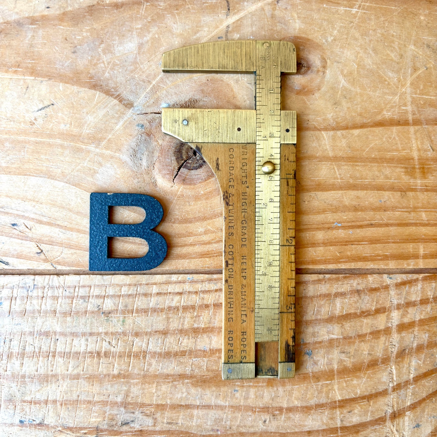 Vintage Boxwood and Brass Calipers