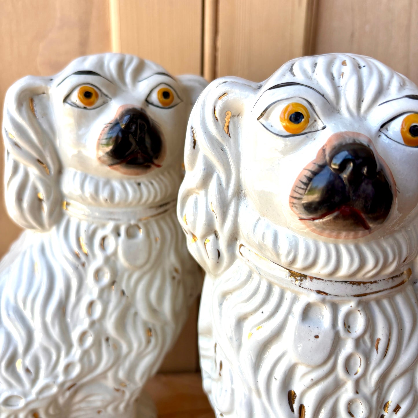 Vintage Staffordshire Flat Back Dogs