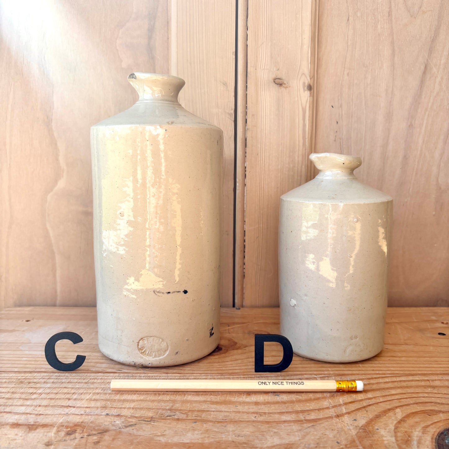 Small vintage stoneware bottles