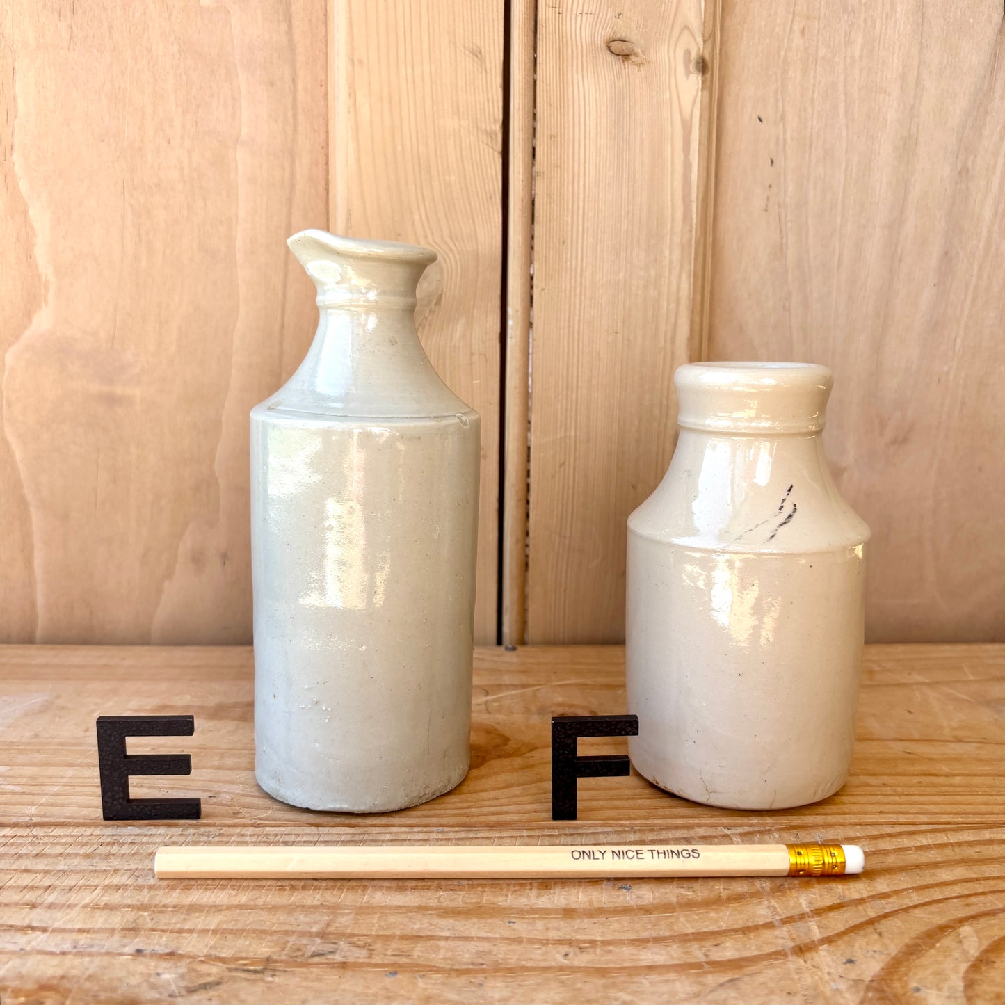 Small vintage stoneware bottles